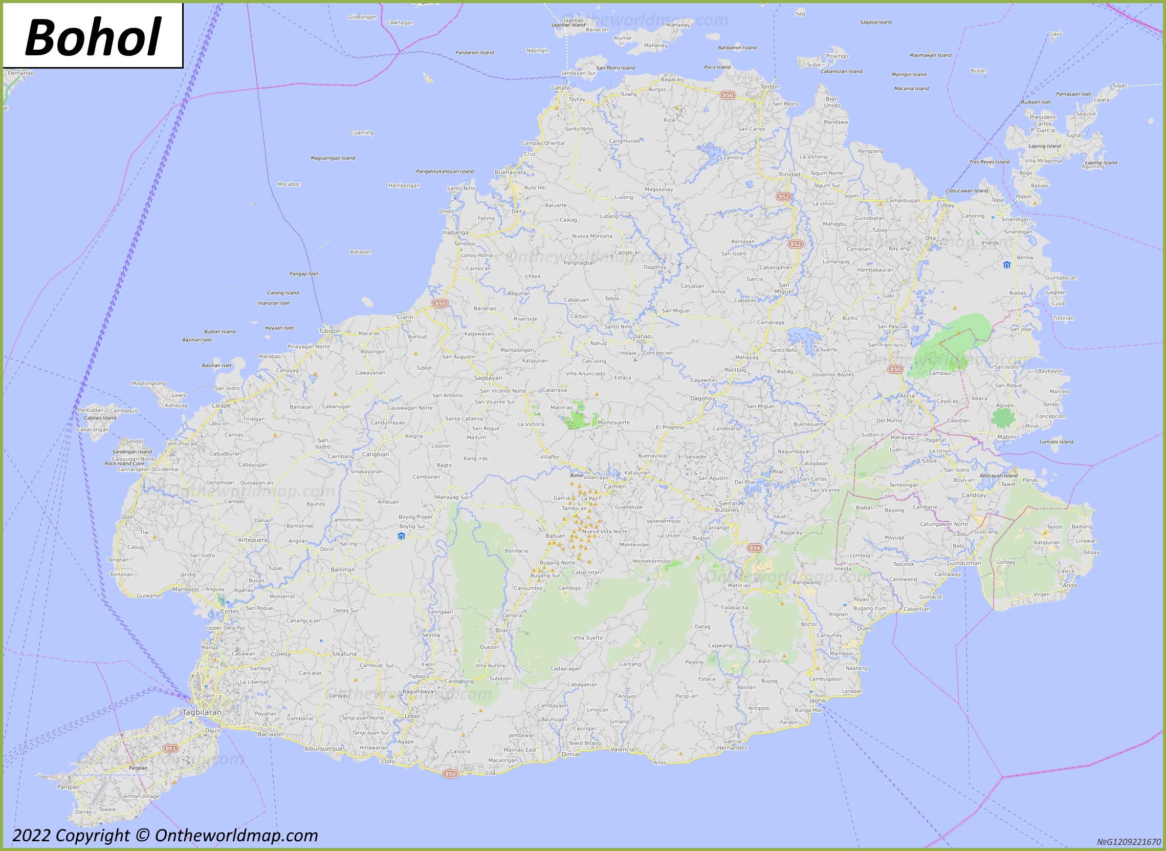 Bohol Island Map Philippines Detailed Maps Of Bohol Island   Detailed Map Of Bohol 