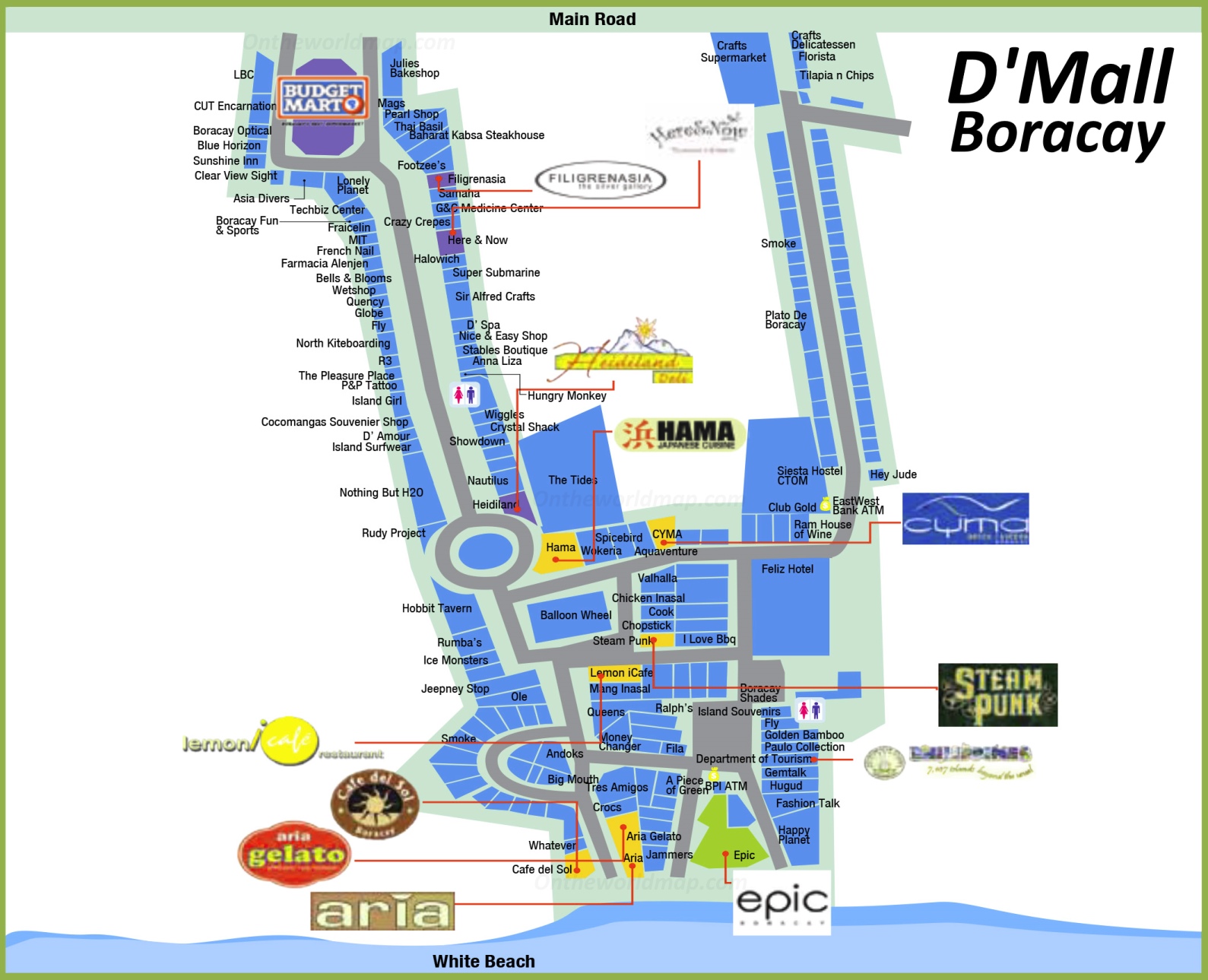 D'Mall Boracay Map