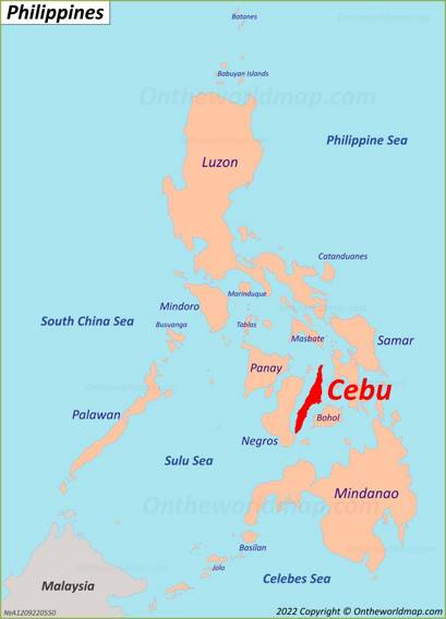 Cebu Island Location Map