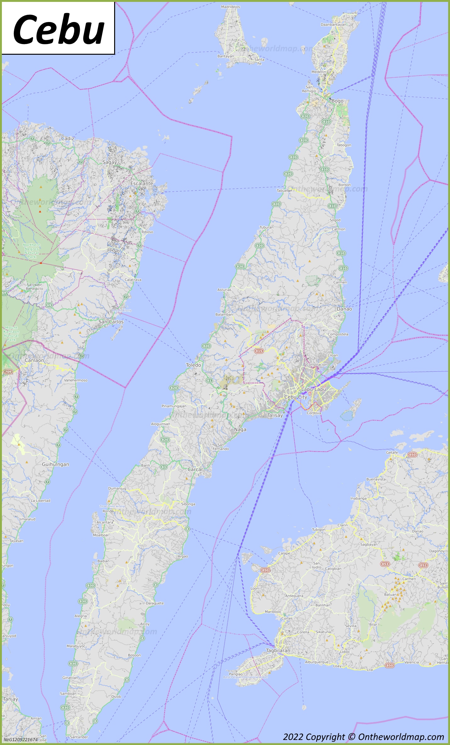 Cebu Island Map Philippines Discover Cebu Island With Detailed Maps