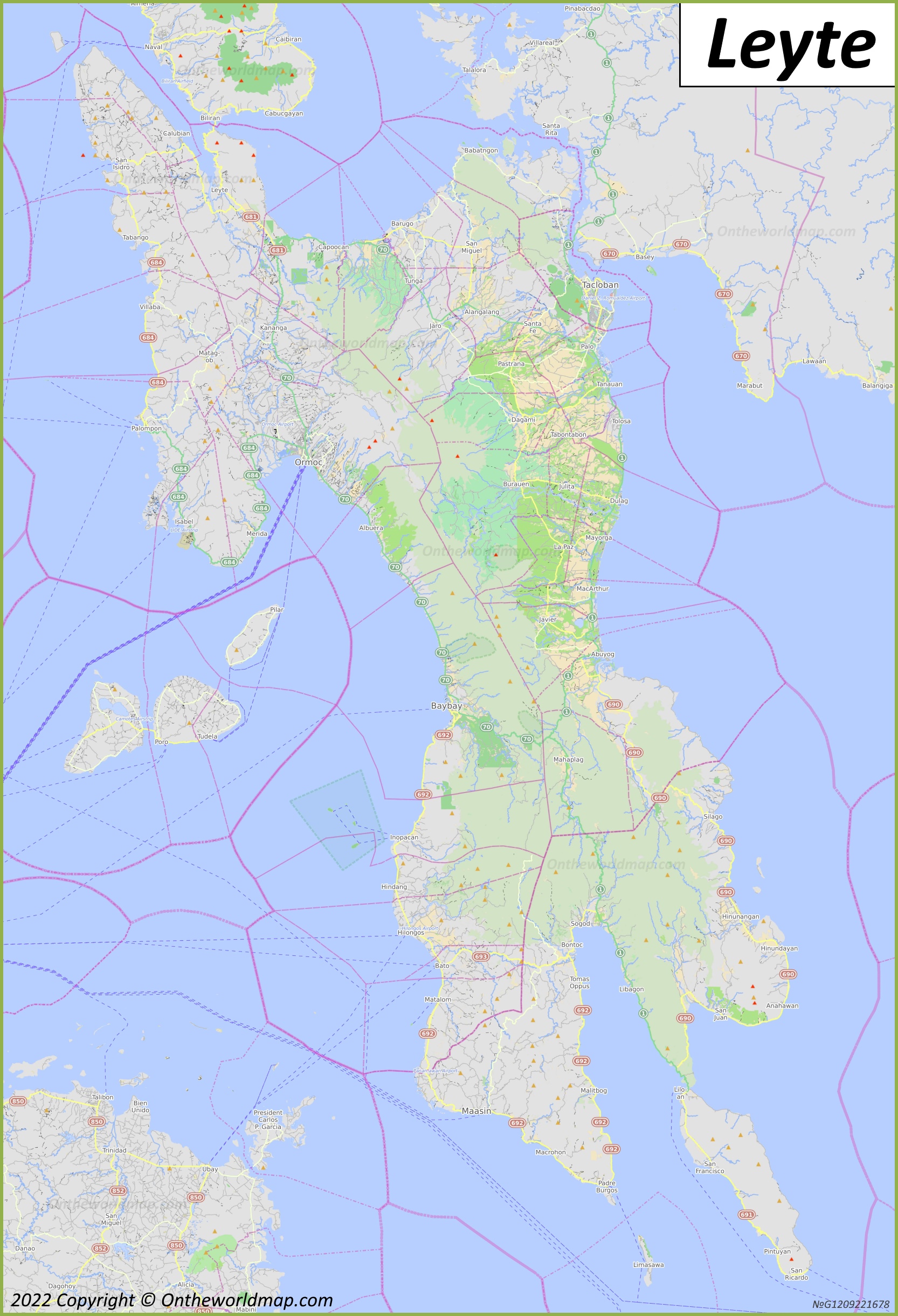 Map of Leyte Island