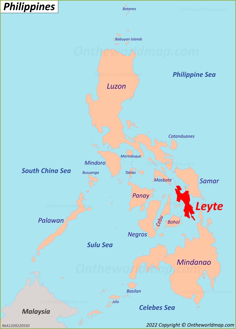 Leyte Location On The Philippines Map 