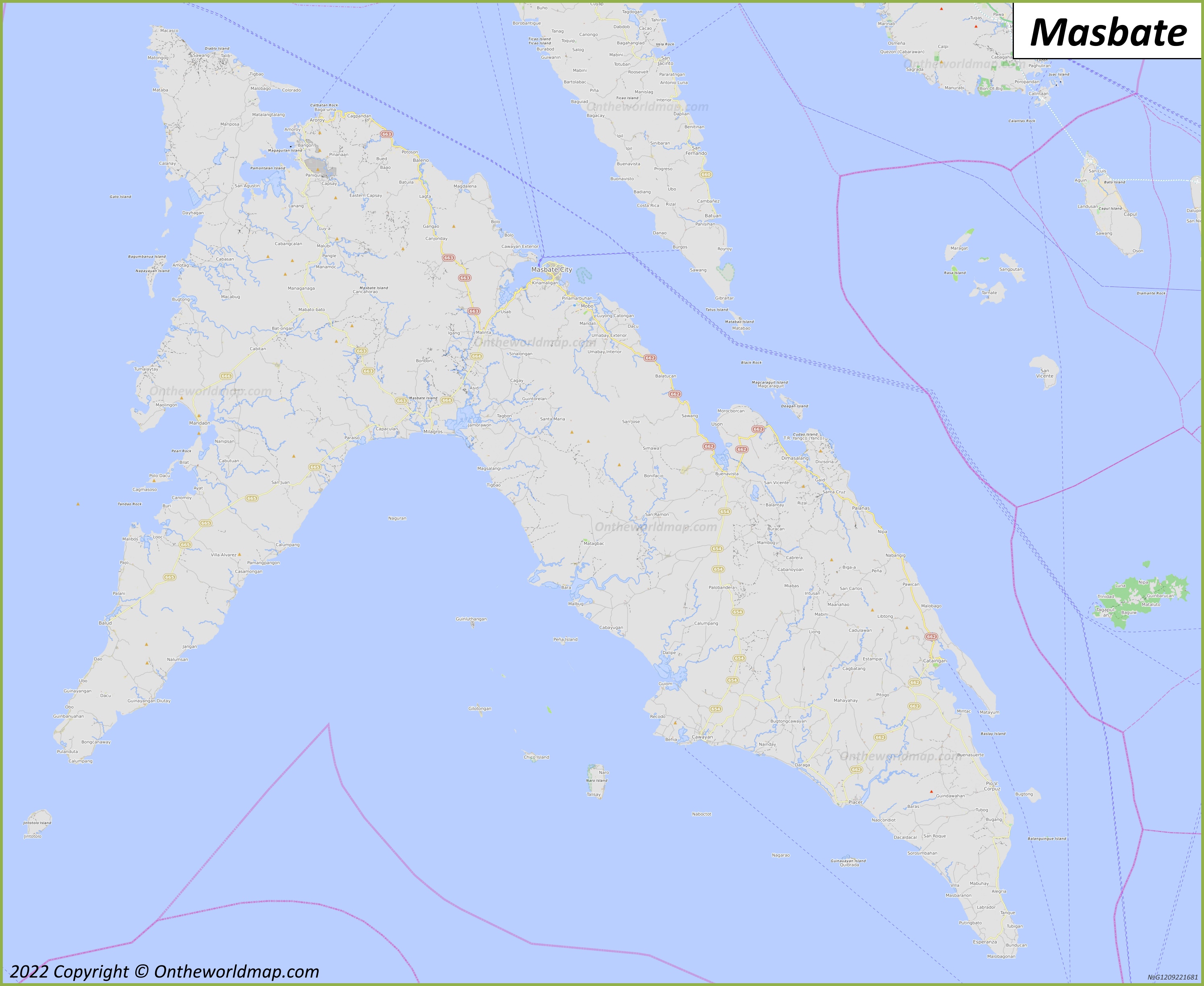 Masbate Island Map Philippines Detailed Maps Of Masbate Island   Detailed Map Of Masbate 