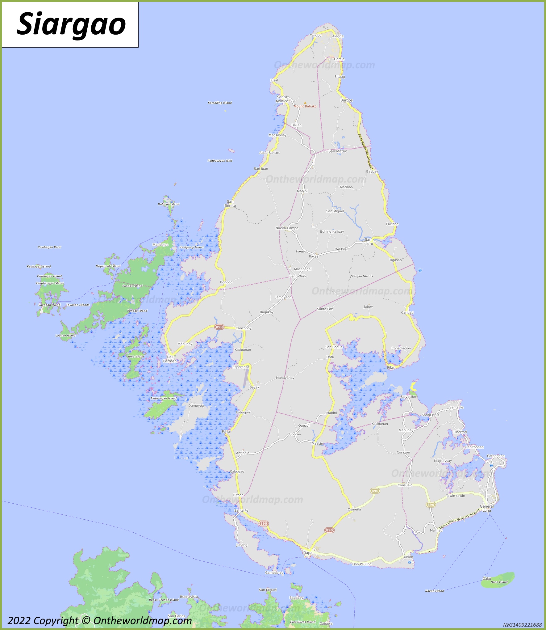 Map of Siargao Island