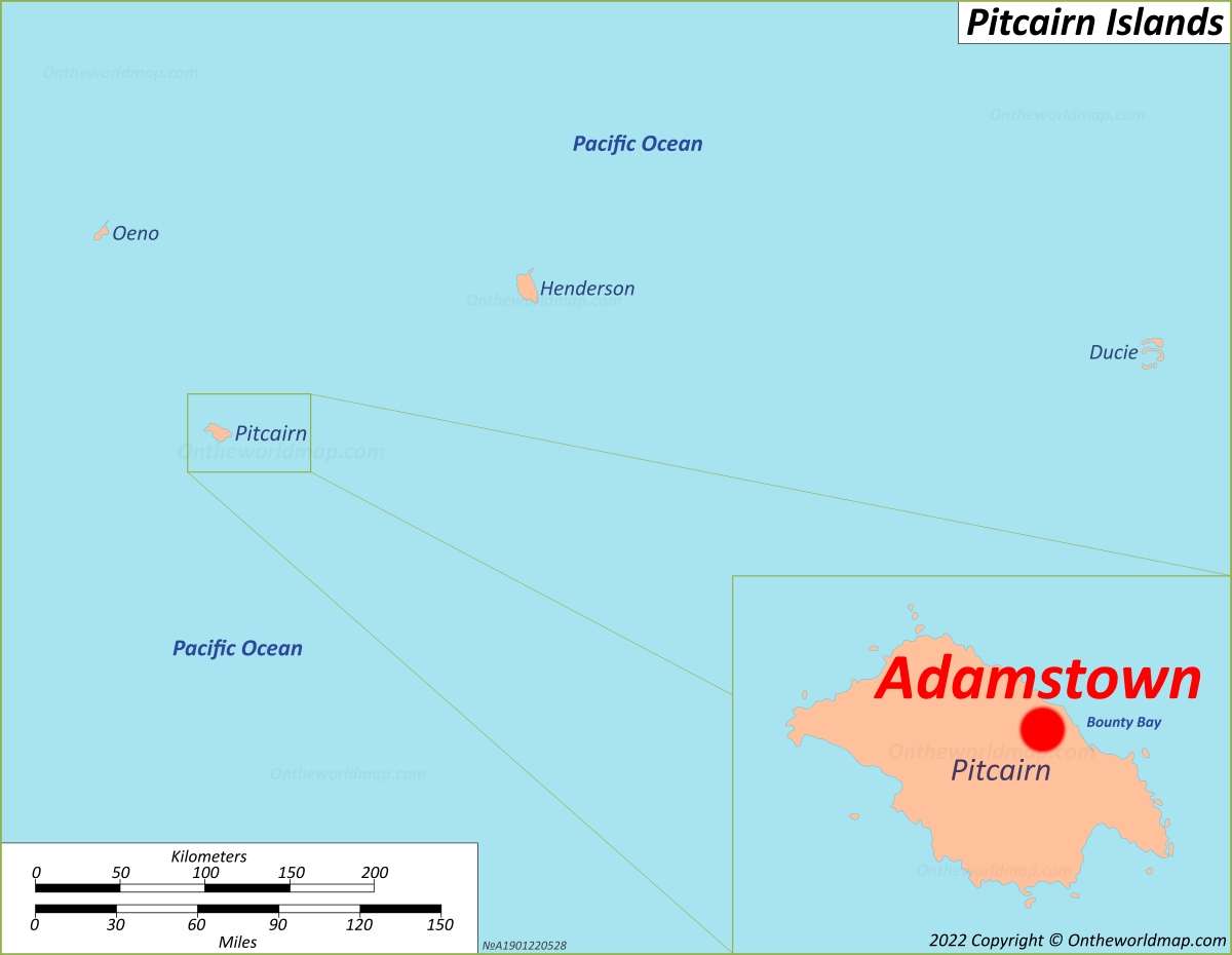 Adamstown Location Map