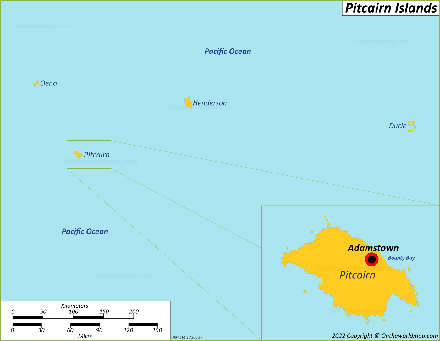 Map of Pitcairn Islands