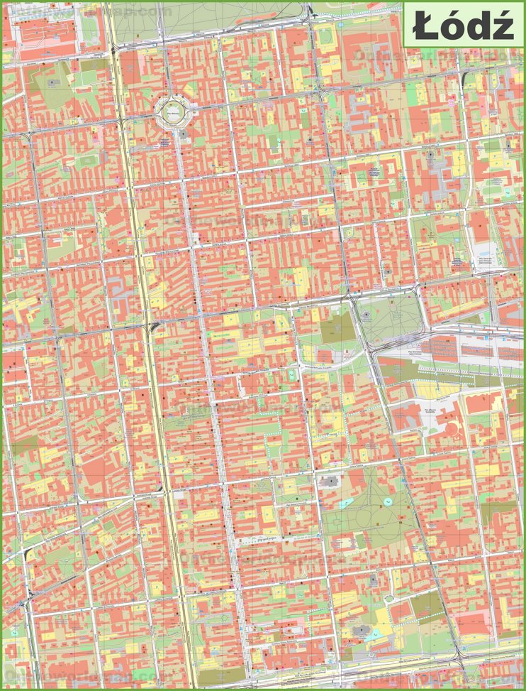 Lodz city center map