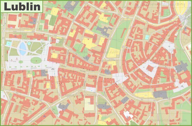 Lublin city center map
