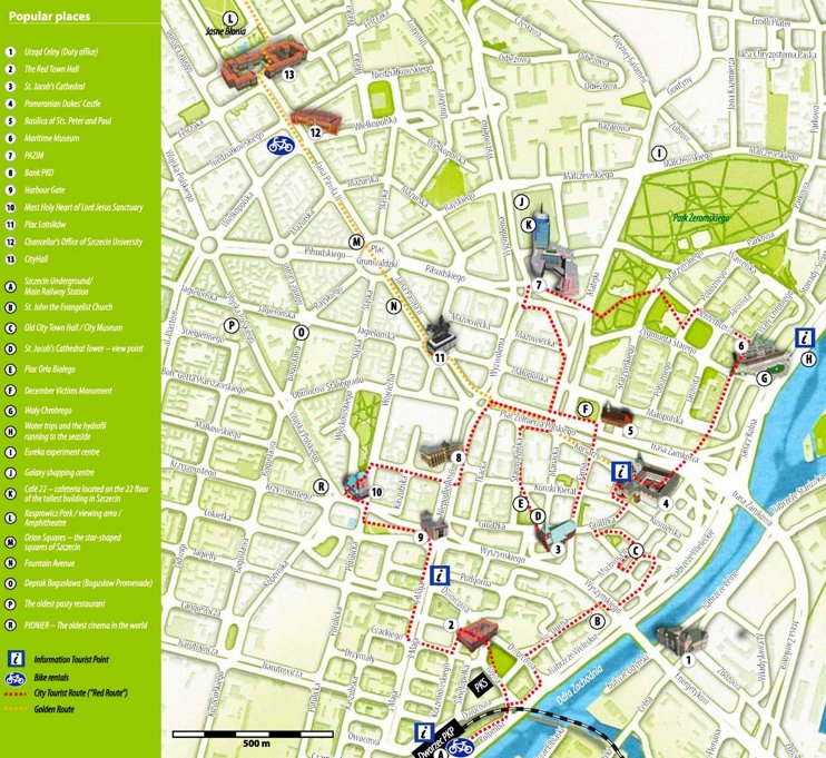 Szczecin tourist map