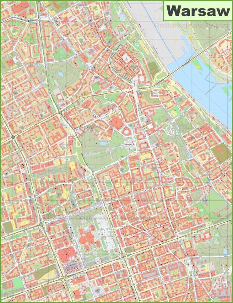 Warsaw city center map