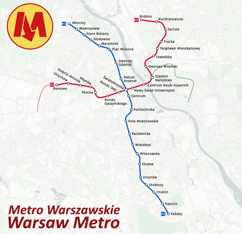 Warsaw Metro Map