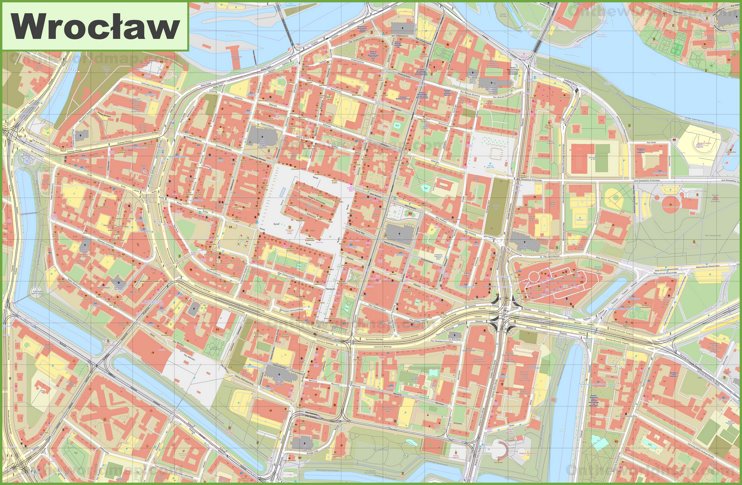 Wrocław old town map