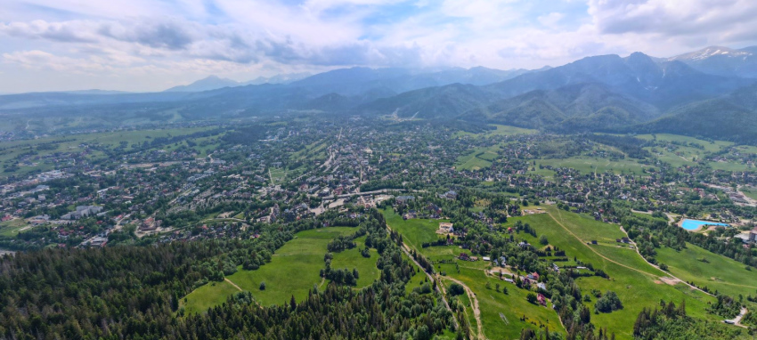 View of Zakopane from mountains