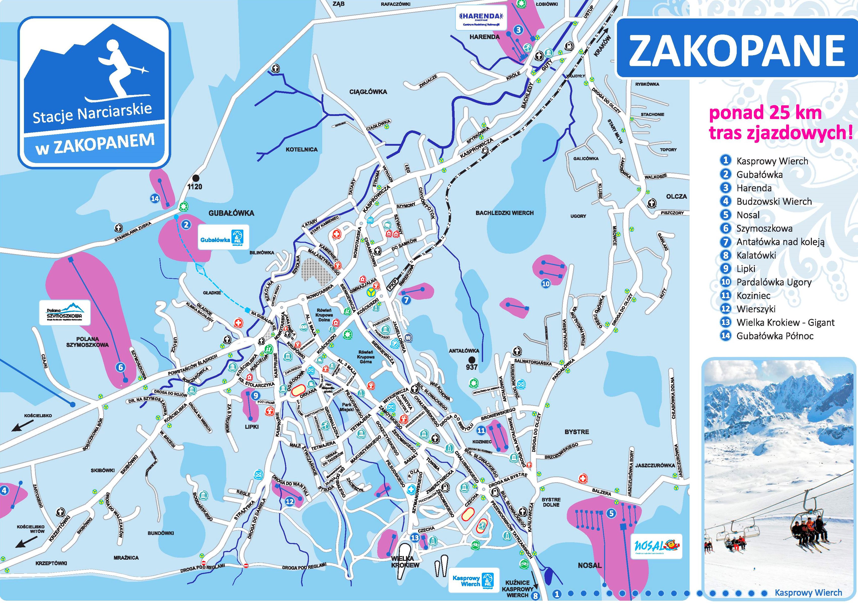 Zakopane Ski Map Ontheworldmap