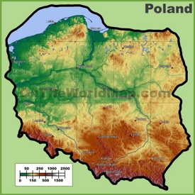Poland physical map