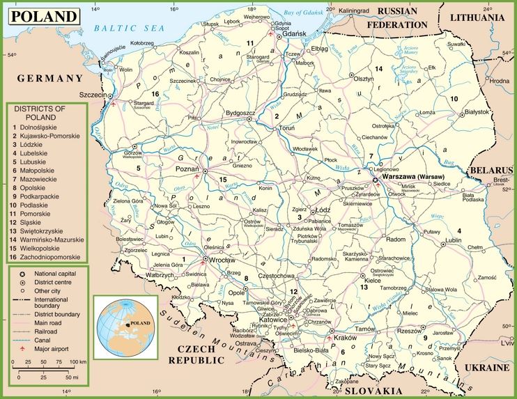 Poland political map