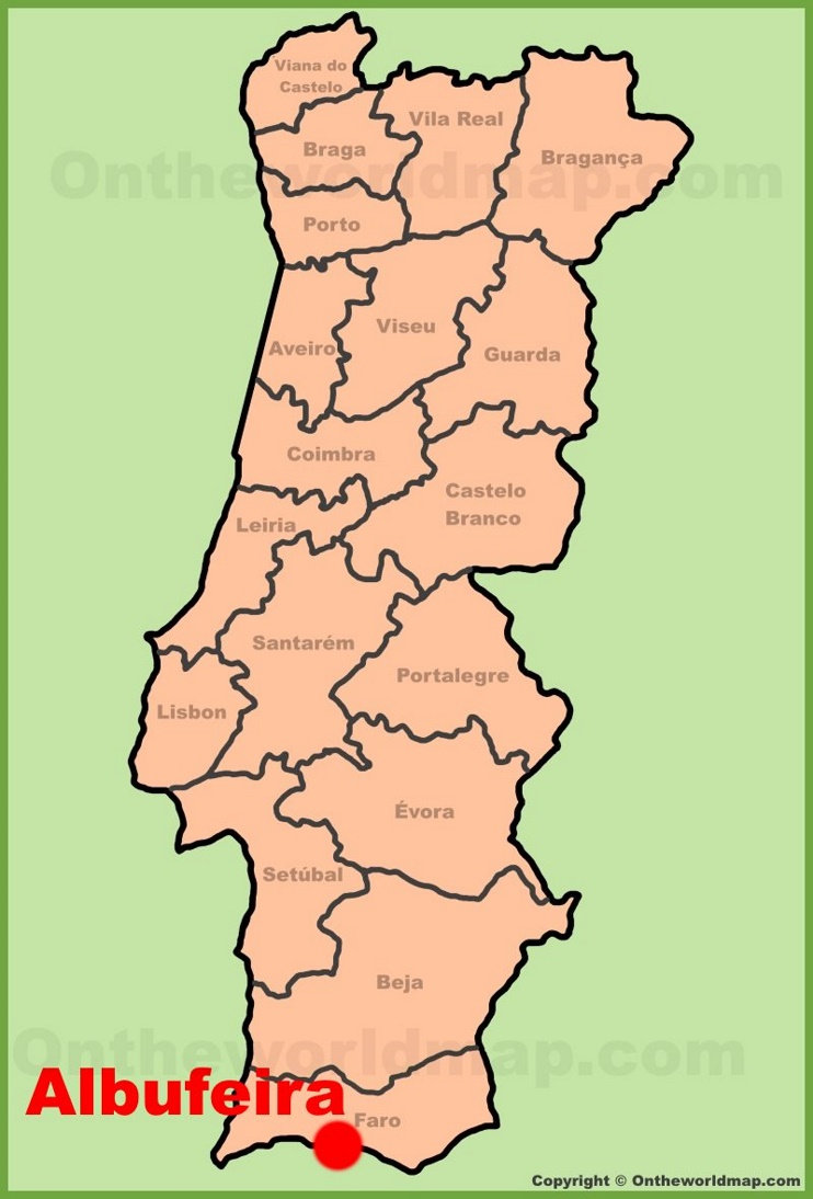 Albufeira location on the Portugal Map