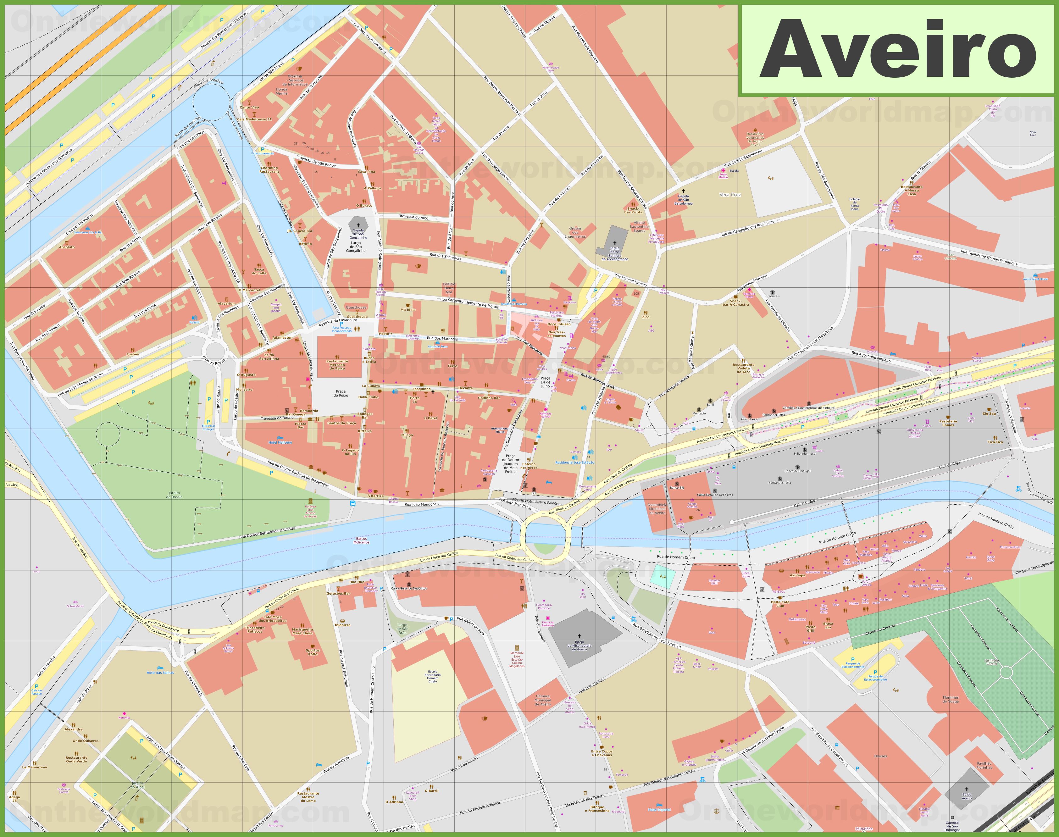 Aveiro City Center Map 
