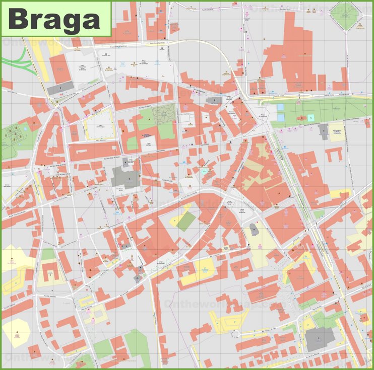 Braga city center map