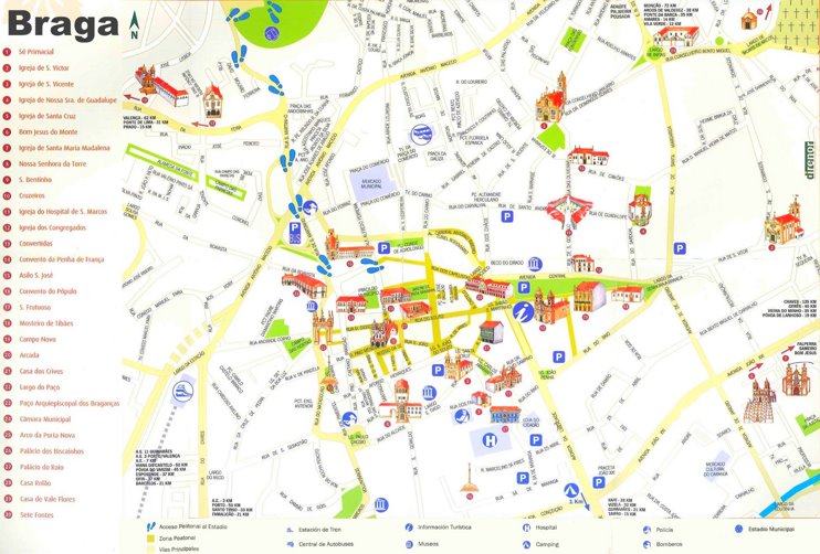 Braga tourist map