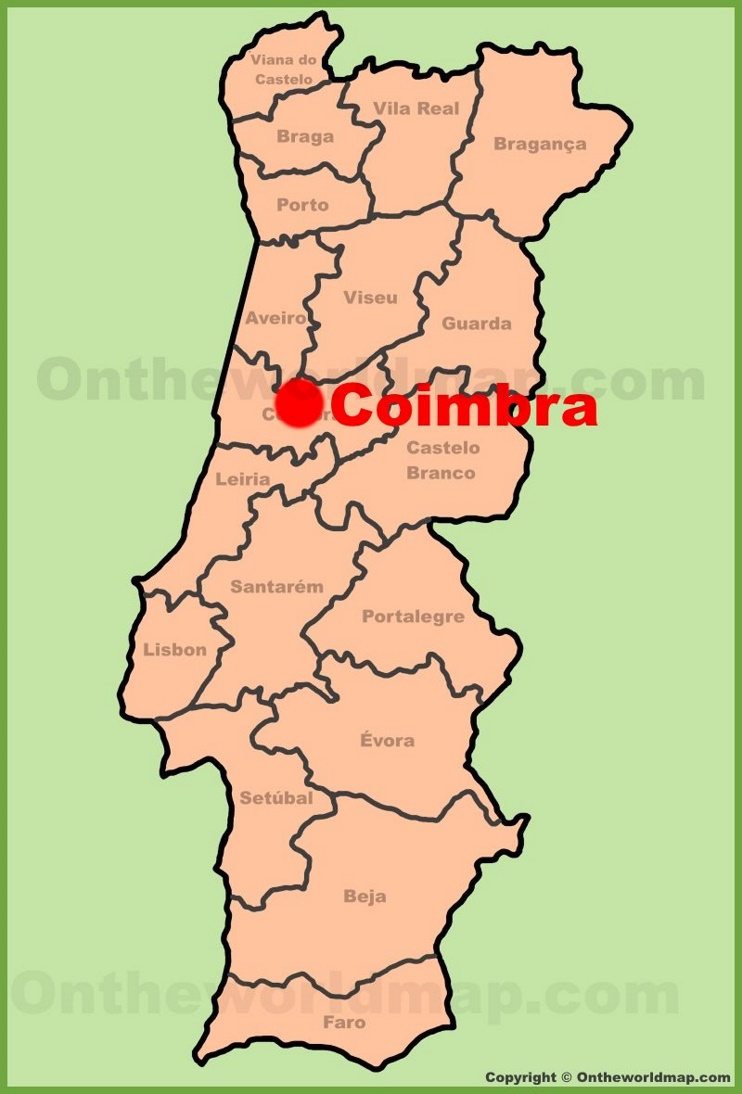 Coimbra location on the Portugal Map