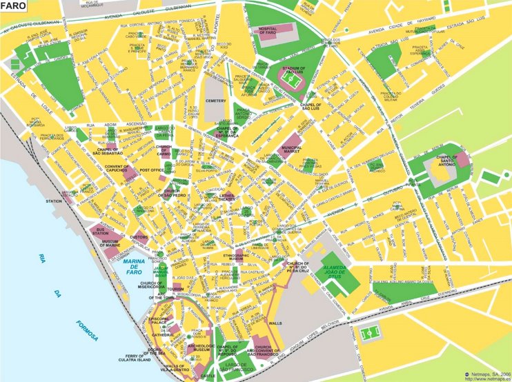 Faro tourist map