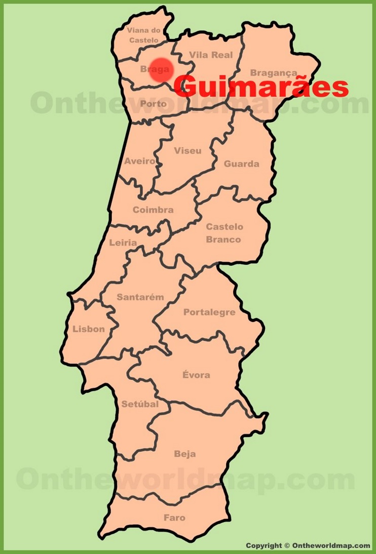 Guimarães location on the Portugal Map