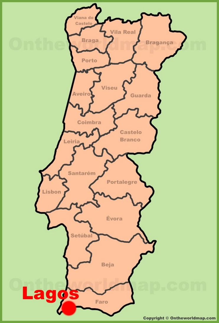 Lagos location on the Portugal Map
