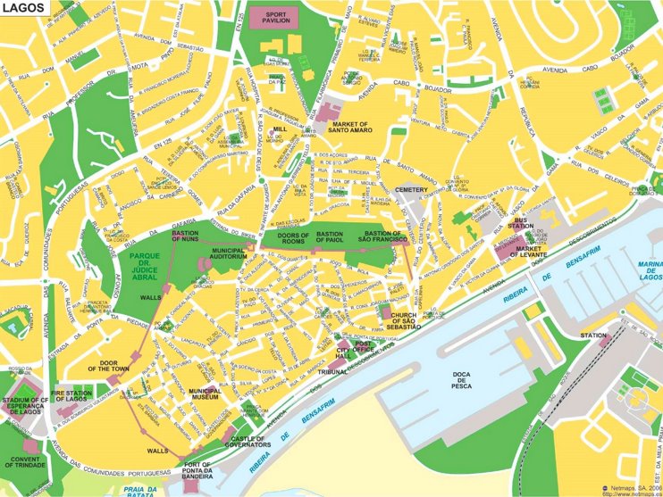 Lagos tourist map