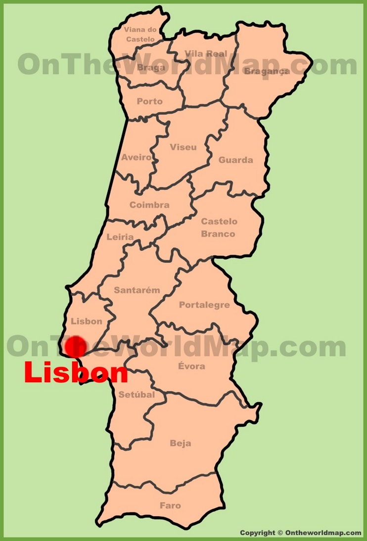 Lisbon location on the Portugal Map 