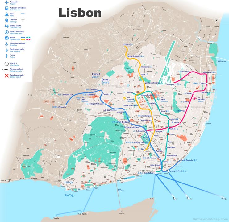 Lisbon transport map