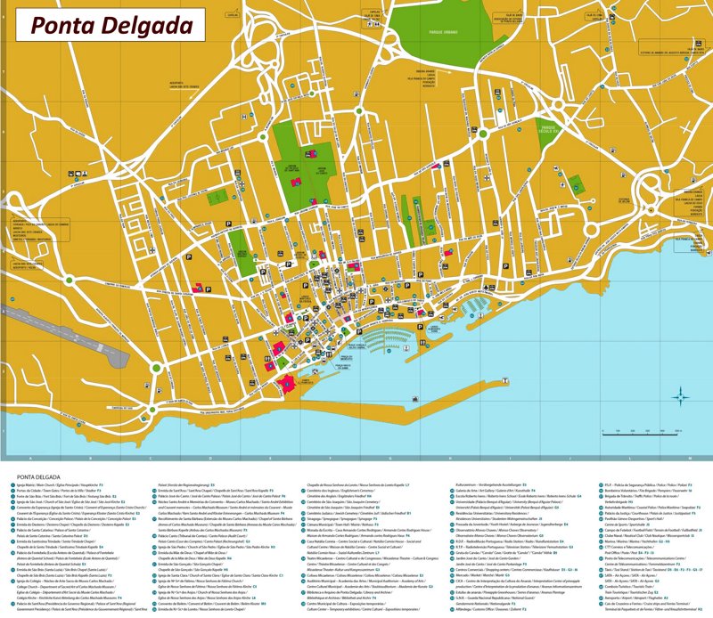 Ponta Delgada Tourist Map