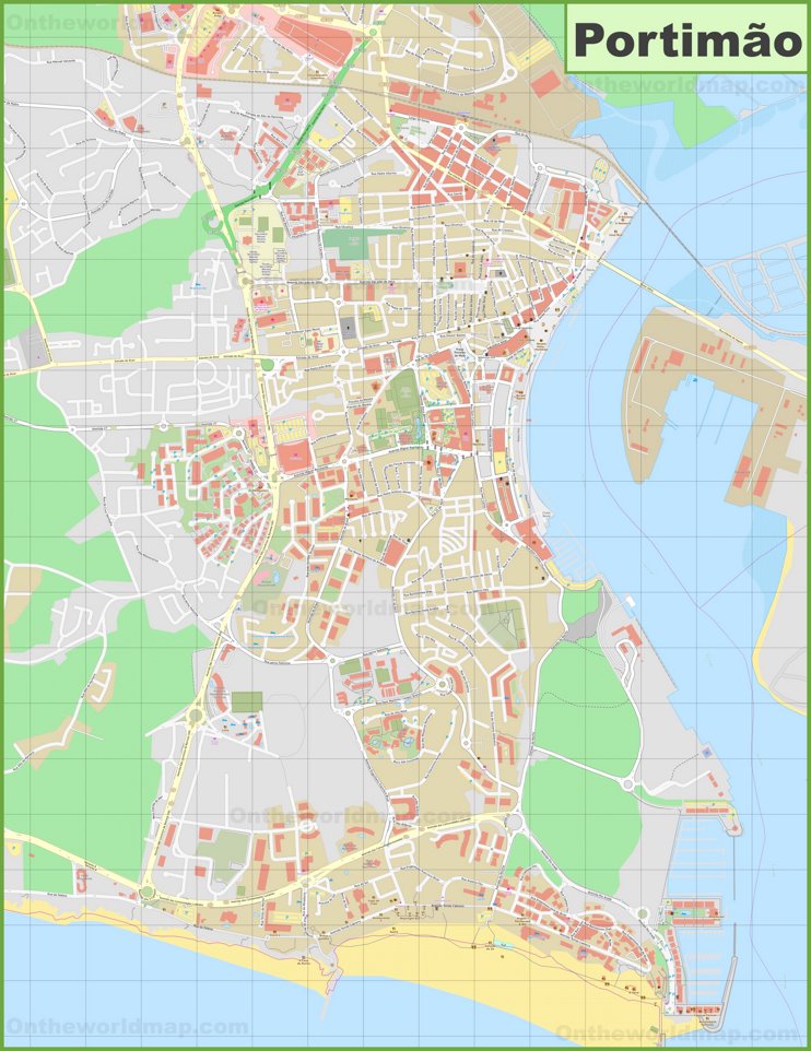 Detailed map of Portimão