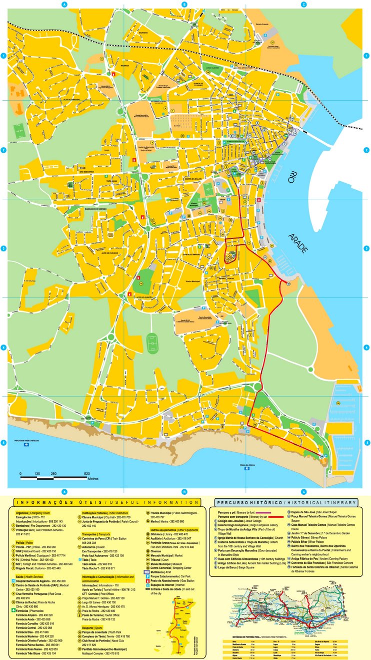 Portimão sightseeing map - Ontheworldmap.com