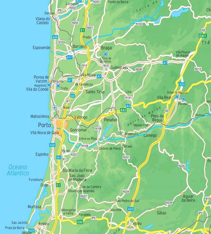 Porto area road map