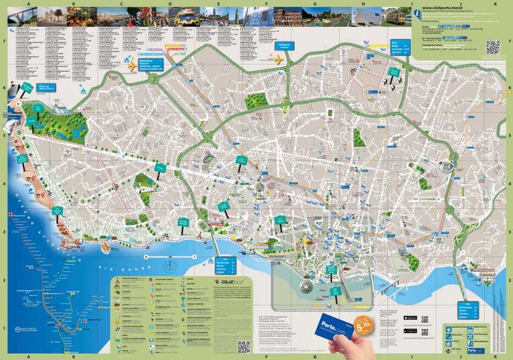 Porto hotels and sightseeings map