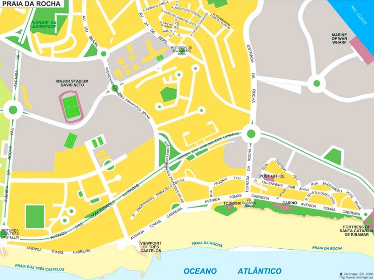 Praia da Rocha tourist map