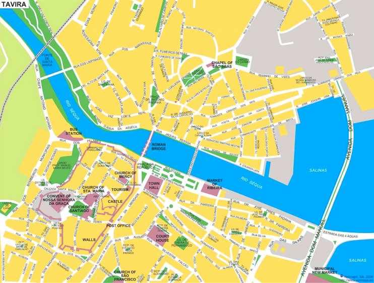 Tavira tourist map