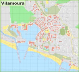 Detailed map of Vilamoura