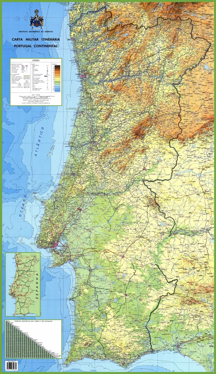 Large detailed map of Portugal