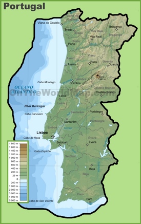 Portugal physical map