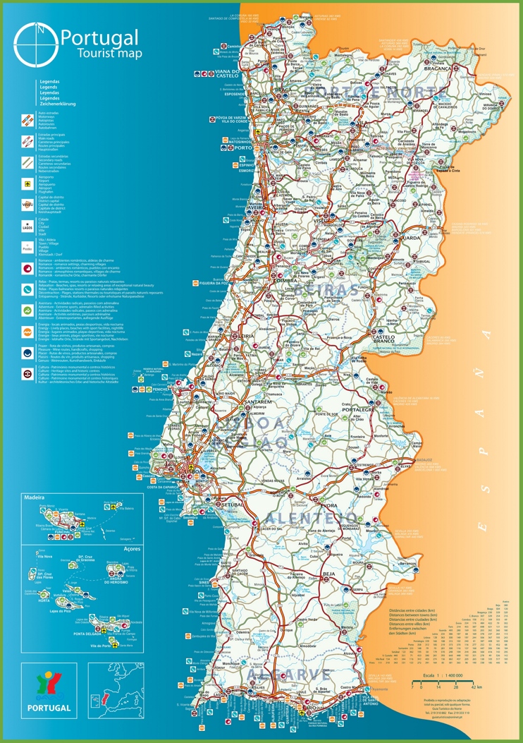 tourist map portugal spain