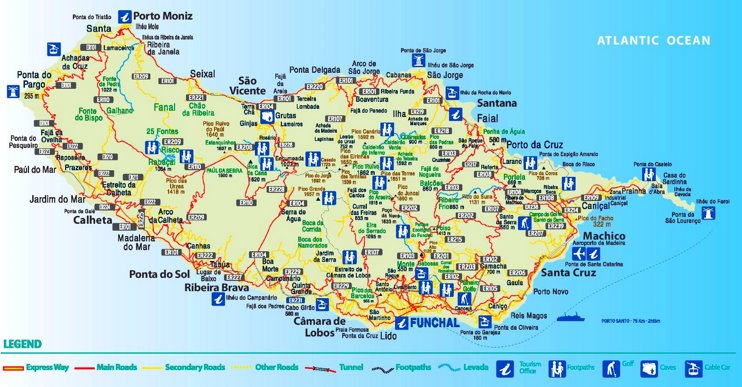 Madeira tourist map