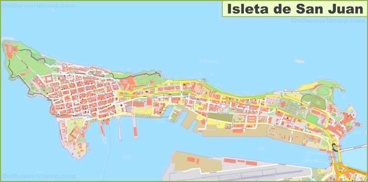 Detailed map of Isleta de San Juan
