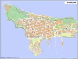 Detailed map of Old San Juan