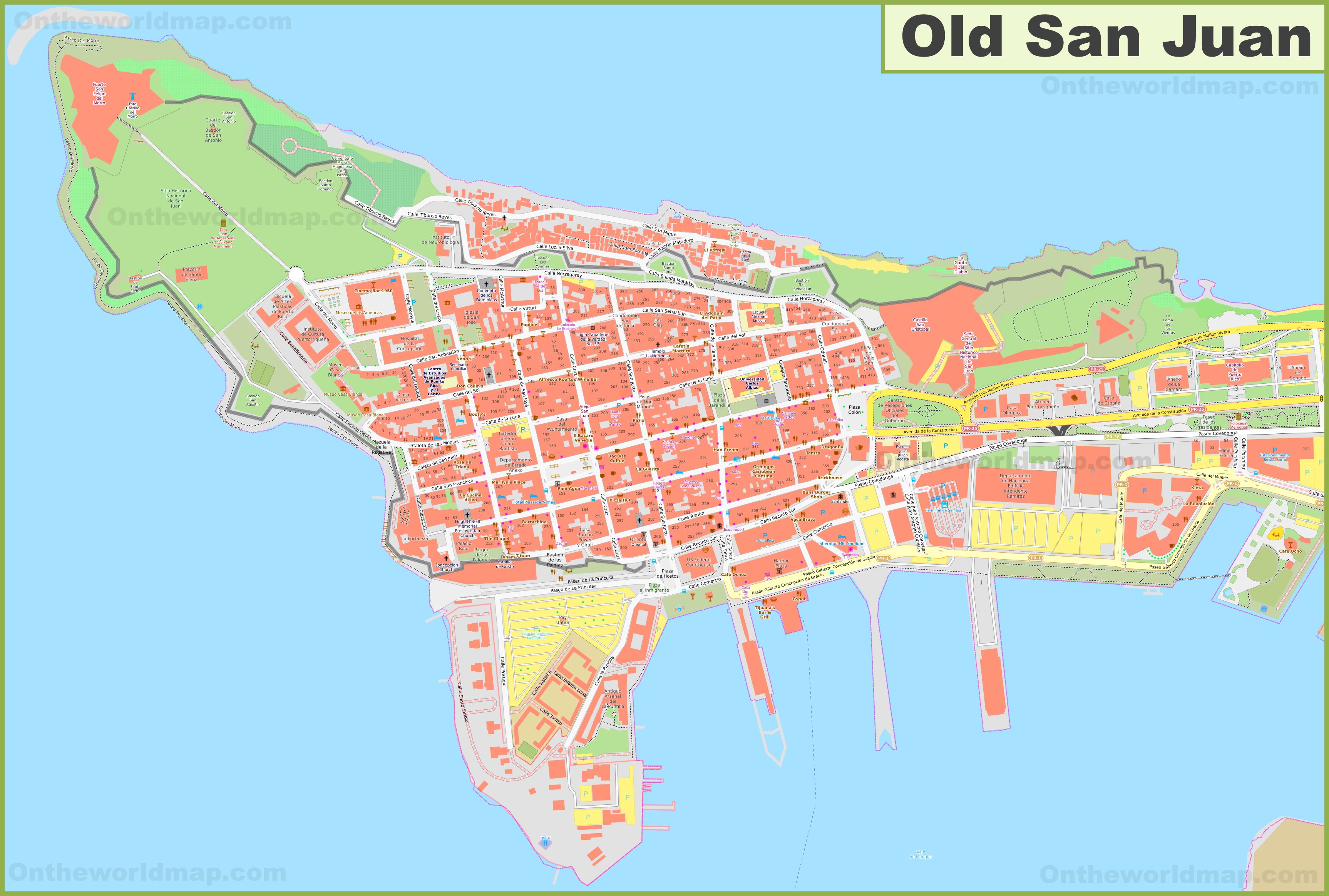 Detailed Map Of Old San Juan Ontheworldmap