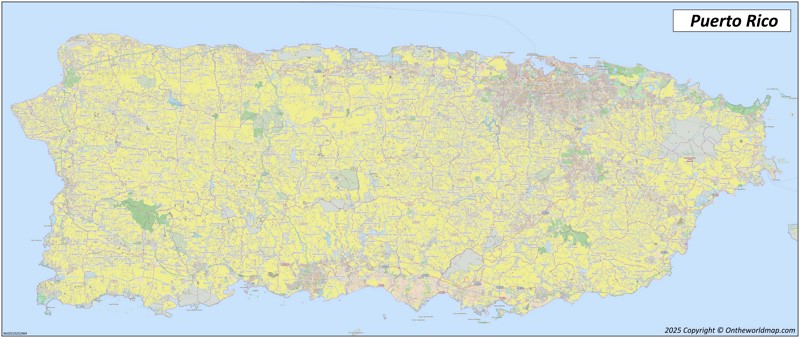 Large Detailed Map of Puerto Rico
