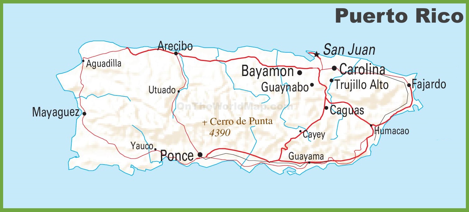 Puerto Rico Highway Map Ontheworldmap