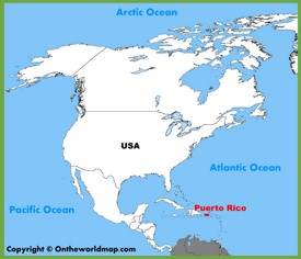 Puerto Rico location on the North America map
