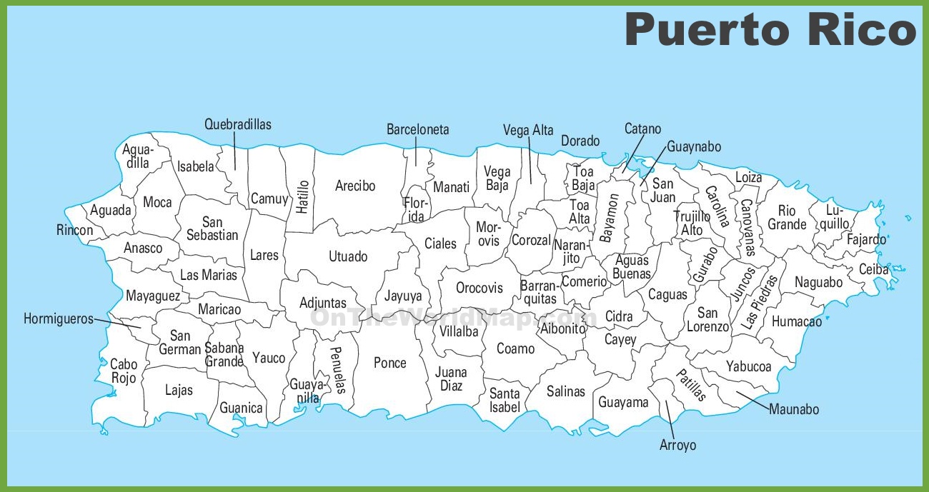 Mapa De Municipios De Puerto Rico